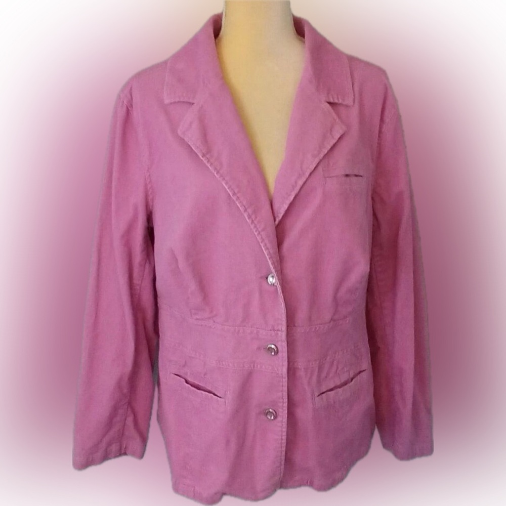 Faded Glory Women's Plus 16W Thin wale Stretch Corduroy Jacket in ORCHID Rose